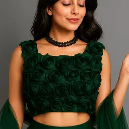 trivora Solid Semi Stitched Lehenga Choli image 3