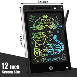 happy bive LCD Writing Tablet 12 Inch Reusable E-Note Pad Best Gift for Kids Boys Girls-109 image 4