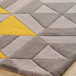 Buy Grey Wool Geometric 5 x 7 Feet Hand Tufted Carpet by Joyrugs by littlelooms image 4