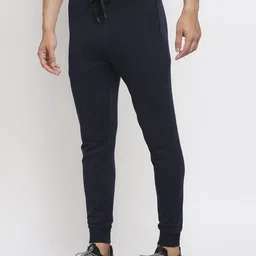 killer Men Solid Dark Blue Track Pants image 2