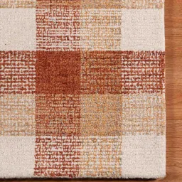 saraswati global Orange Geometric Wool 5 ft x 7 ft Hand Tufted Carpet image 5