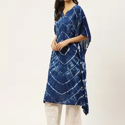 maaesa Geometric Print Crepe Women Kaftan image 2