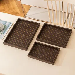 hokipo Engineered Wood MDF Serving Trays, Small + Medium + Large (AR5776), Tray Serving Set-picture-26