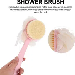 2 in 1 Bath Body Brush with Loofah and Long Handle (MULTI-COLOR)-image-43