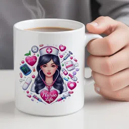 Doctor Theme Printed Cup | Best Gift for Doctors | Nurse Quote Design Ceramic Coffee Mug-image-29