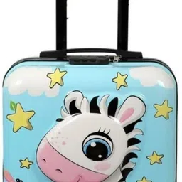 zikku Cabin Suitcase (17.5 inch) 8 Wheels - Kids Trolley Bag Zebra Theme Sky Blue - Blue-picture-38