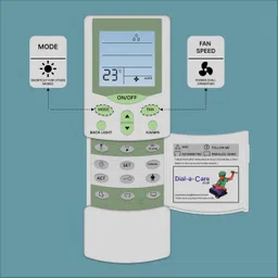 zieva store NA Compatible with AC Remote Replacement for Split/Window AC - AC 68 A Hitachi Remote Controller image 2