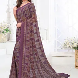 DIVASTRI Pure Chiffon Fusion Saree image 4