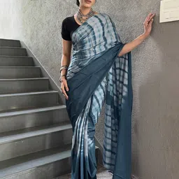 V3 FASHION STUDIO Tie and Dye Satin Ready To Wear Saree image 1