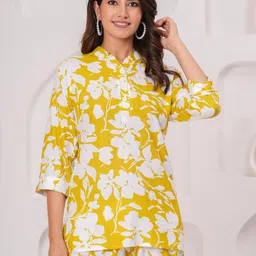 HARGUN NIGHT WEAR Women Yellow Night suits-image-37