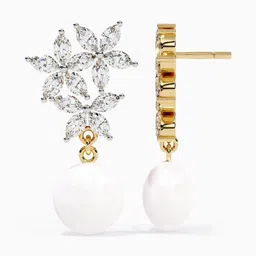 VALANOVA 14Kt Lab Grown Gold Diamond Studded Earrings-3.61 gm image 2