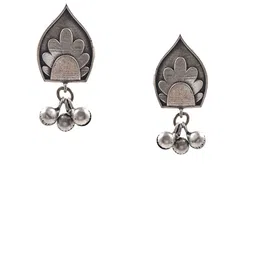 NAMAN ARTS Set Of 3 German Silver-Plated Contemporary Oxidised Studs image 3