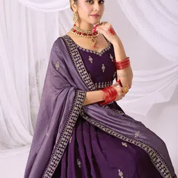 Jogmaya Fashion Embroidered Thread Work Semi-Stitched Lehenga & Blouse With Dupatta image 2