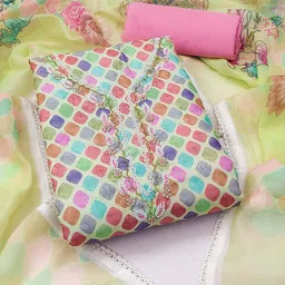 KIMISHA Geometric Printed Beads and Stones Unstitched Dress Material-picture-10