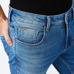 SPYKAR Men Slim Fit Low-Rise Light Fade Cotton Jeans image 2