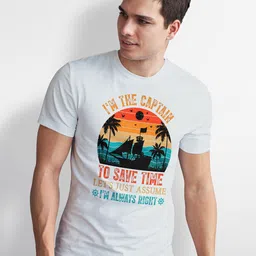 Seekbuylove Men Typography Printed Round Neck Bio Finish T-shirt image 4