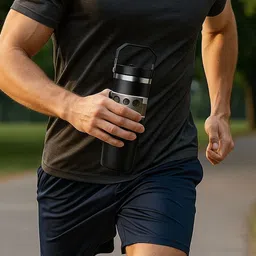 Style Homez Black Single Stainless Steel Solid Double Wall Vacuum Water Bottle image 4