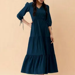 all about you Puff Sleeve Crepe Fit & Flare Midi Dress image 3