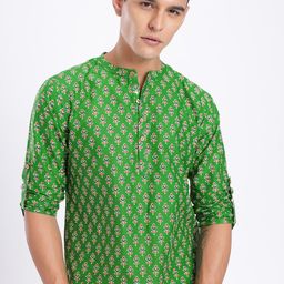 Anouk Rustic Indie Ethnic Motifs Printed Band Collar Kurta-picture-44
