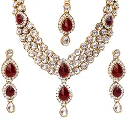 Shining Diva Gold-Plated Kundan Stone Studded Jewellery Set-image-75
