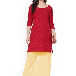 SRISARAS Women Checked Design Wide Leg Cotton Palazzo image 4