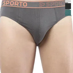 Sporto by Macho Pack Of 4 Cotton Mid-Rise Basic Briefs-picture-40