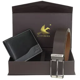 Hornbull Men Buttler Leather RFID Protected Navy Wallet & Belt Accessory Gift Set-image-67