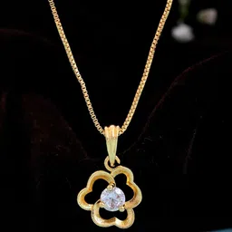 DIVASTRI Women Flower Shaped AD Studded Pendants with Chains-picture-22