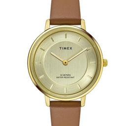 Timex Women Brass Dial & Leather Straps Analogue Watch TWEL15822-picture-23