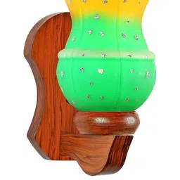 Somil Premium Designer Glass Wall / Night Lamp Elegant & Stylish Dcor Accent for Modern Interiors, color- Yellow, Green, Size:- 18.5 X 24.5 X 28.5 CM-picture-22