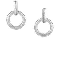 Kushal's Fashion Jewellery Rhodium-Plated Classic Zircon Studded Drop Earrings image 3