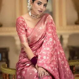 Anjaneya Sarees Ethnic Motifs Zari Banarasi Saree image 5