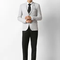 Van Heusen Self Design Notched Lapel Single-Breasted Blazer image 4