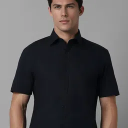 Louis Philippe Men Classic Cutaway Collar Solid Cotton Formal Shirt-picture-12