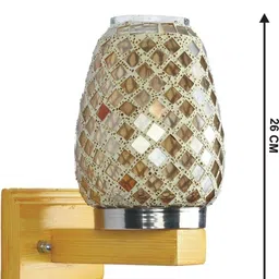 1ST TIME Pack Of 2 Gold-Toned Glass Traditional Cylinder Shaped Printed Wall Lamps image 4