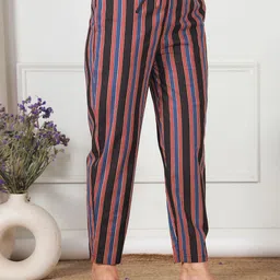 Aramya Women Regular Fit Striped Trousers image 2