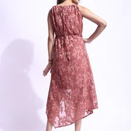 Murcia Women Floral Self Design Applique Shoulder Straps A-Line Midi Dress image 3