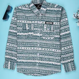 V-Mart Boys Printed Spread Collar Cotton Shirt-picture-15