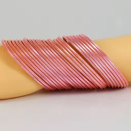 ZULKA Set of 48 Glossy Finished Metal Bangles-image-89