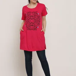 DDASPRATION Women Printed Pockets T-shirt image 2