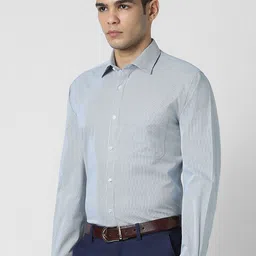Van Heusen Men Micro Checks Striped Formal Shirt image 3