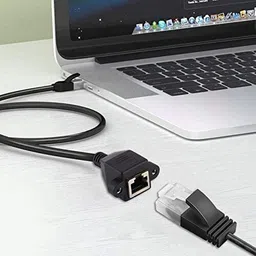 BKC RJ45 LAN Network Adapter Male to Female Shielded Connector Screw Extension Cable Lan Adapter image 2