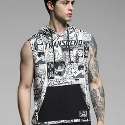 Jack & Jones Men Anime Printed Hooded Cotton T-shirt image 5