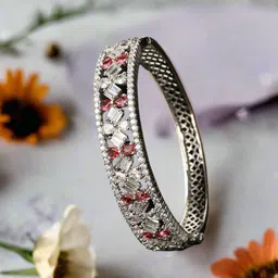 Anouk Women Brass American Diamond Rhodium-Plated Link Bracelet-picture-53