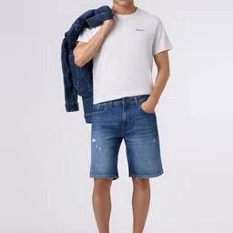 Pepe Jeans Men Washed Loose Fit Denim Shorts image 3