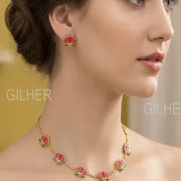 GILHER Copper Gold-Plated Enamelled Necklace-image-1