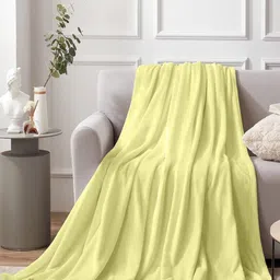 Aapno Rajasthan Yellow Microfibre AC Room Single Bed Blanket-image-17