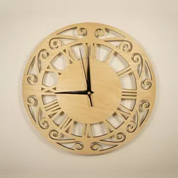 QEZNEF Brown Geometric Traditional Analogue Wooden Wall Clock-picture-34