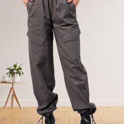 R.Code by The Roadster Life Co. Women Flared High-Rise Cargos Trousers-picture-11