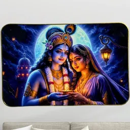 SHRI KHATU SHYAM CREATION Blue & White 1 Pieces MDF Wall Photo Frames image 2
